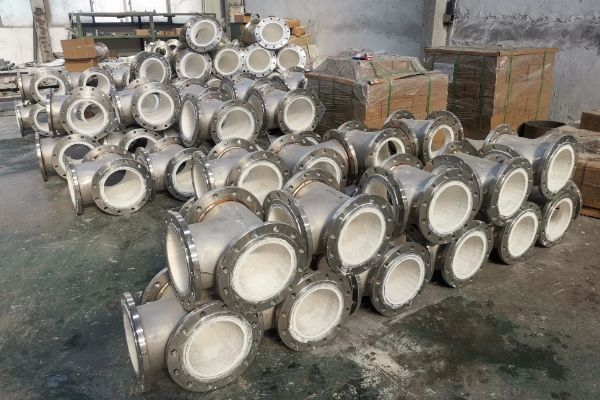 不鏽鋼304襯陶瓷等徑法蘭式彎頭
